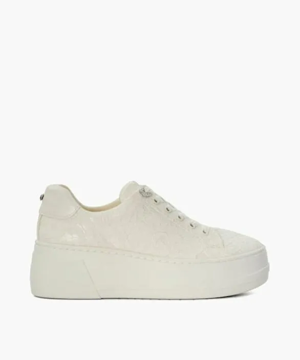 Dune London Wedding Shoes Women Embraced Ivory Lace Detail Platform Trainer White Dune London Wedding Shoes Women Embraced Ivory Lace Detail Platform Trainer White