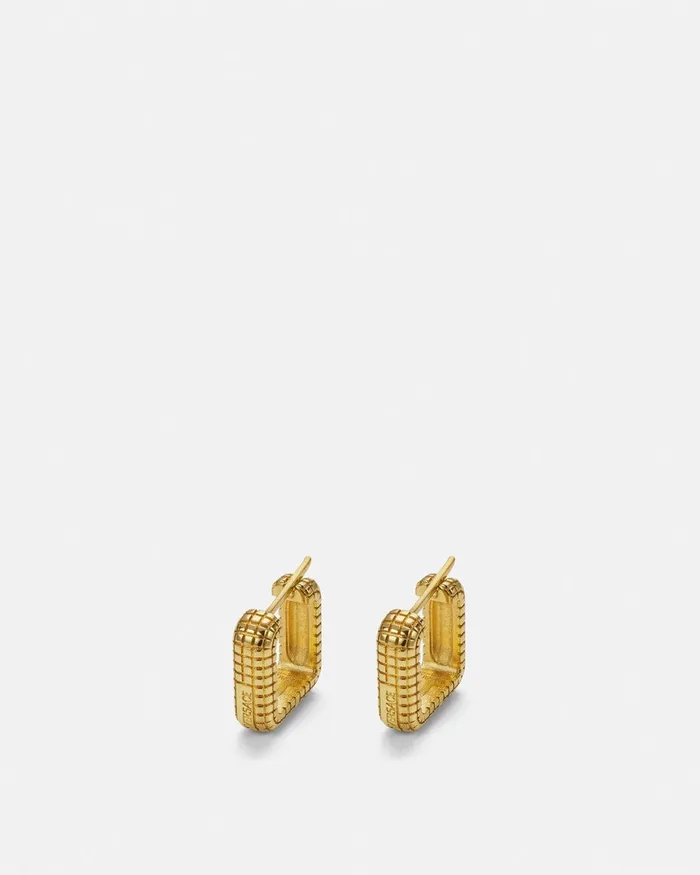 Earrings MenWomen Versace Dylos Hoop Earrings Light Gold