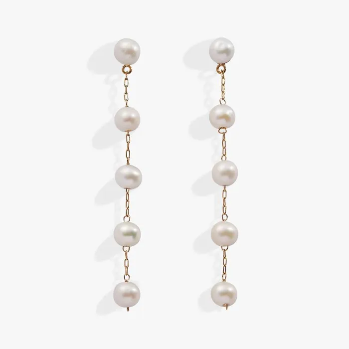 Earrings Women Alex And Ani Freshwater Pearl Drop Earrings Stainless Steel Gold