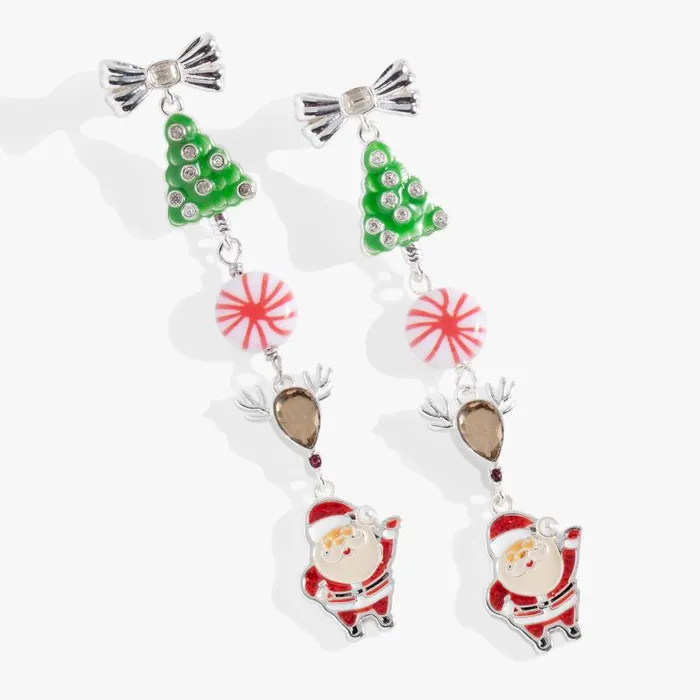 Earrings Women Alex And Ani Holiday Charm Earring Shiny Silver