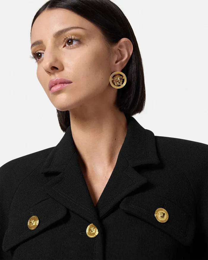 Earrings Women Versace Medusa 03995 Earrings Light Gold
