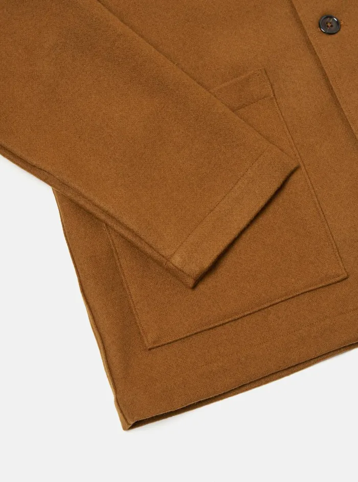 Easy Jacket In Camel Melton Men Universal Works Overshirts