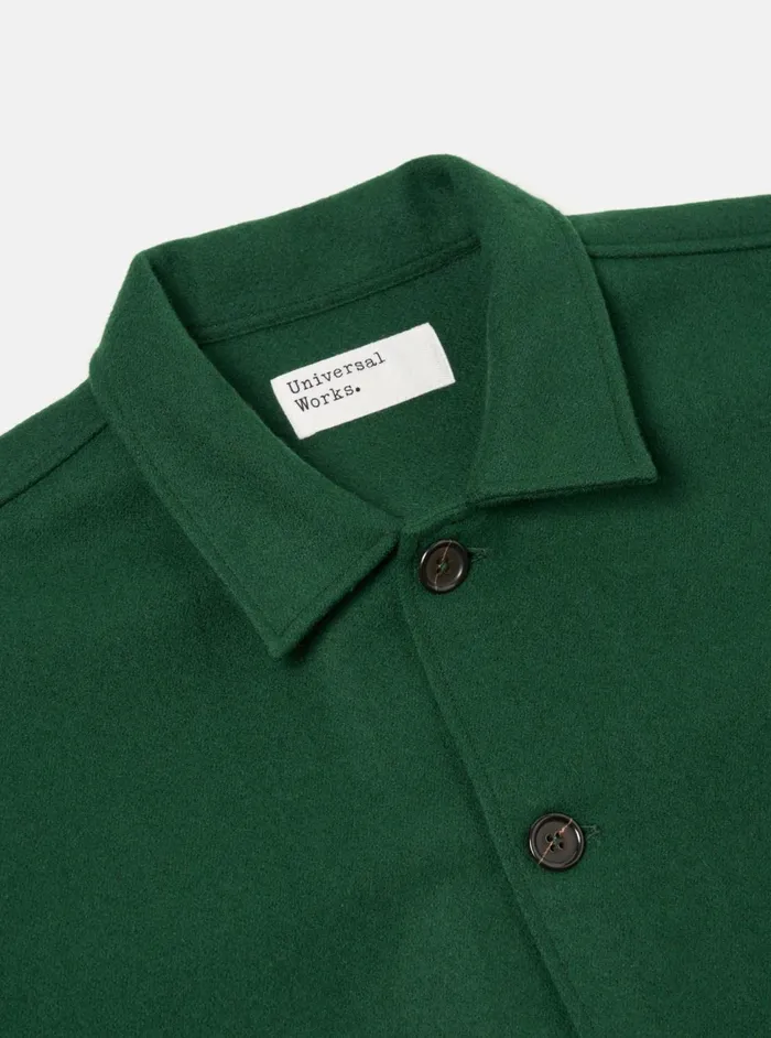 Easy Jacket In Green Melton Men Universal Works Overshirts
