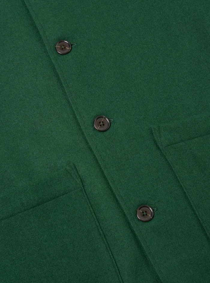Easy Jacket In Green Melton Men Universal Works Overshirts