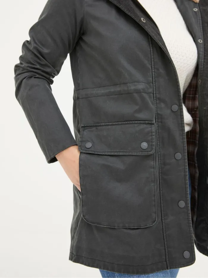 Fat Face Coats and Jackets Cheshire Washed Black Longline Coat 8211 Women