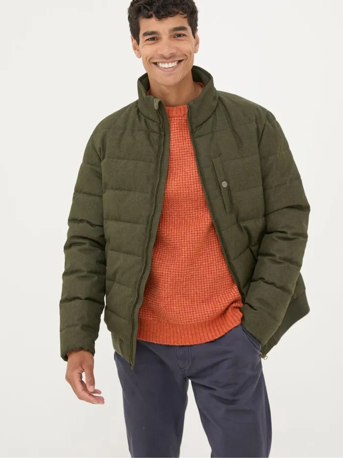 Fat Face Coats and Jackets Exmouth Khaki Green Quilted Jacket 8211 Men