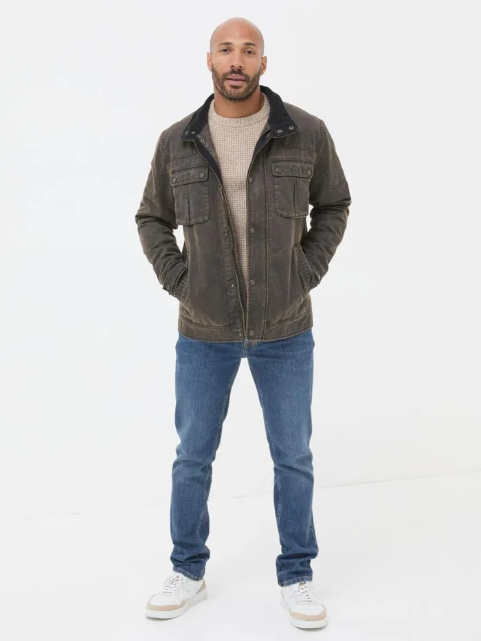 Fat Face Coats and Jackets Hadley Brown Biker Jacket 8211 Men