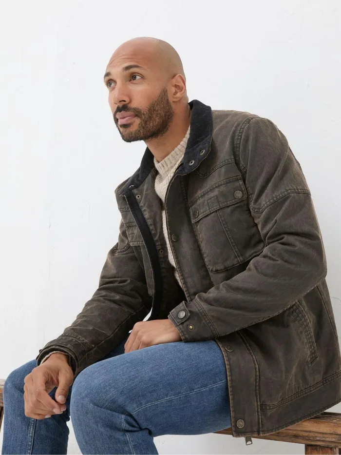 Fat Face Coats and Jackets Hadley Brown Biker Jacket 8211 Men