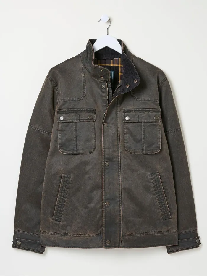 Fat Face Coats and Jackets Hadley Brown Biker Jacket 8211 Men