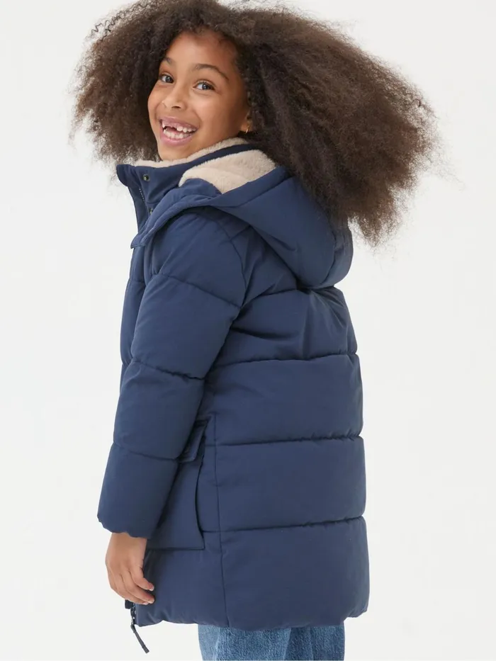 Fat Face Coats and Jackets Letty Navy Blue Longline Padded Jacket 8211 Kids