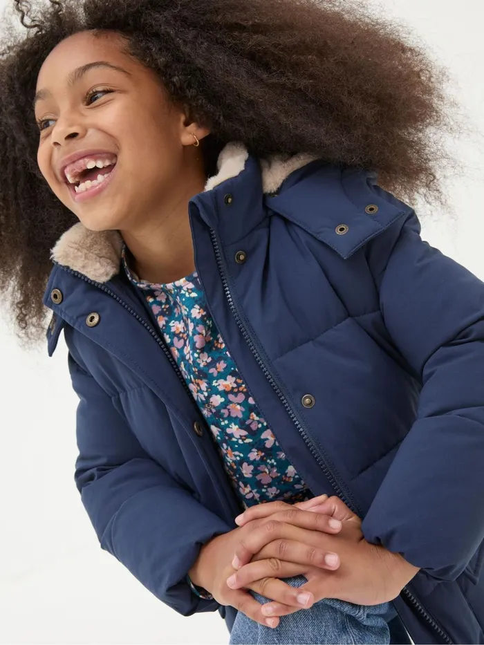 Fat Face Coats and Jackets Letty Navy Blue Longline Padded Jacket 8211 Kids
