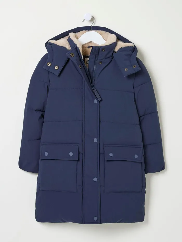 Fat Face Coats and Jackets Letty Navy Blue Longline Padded Jacket 8211 Kids
