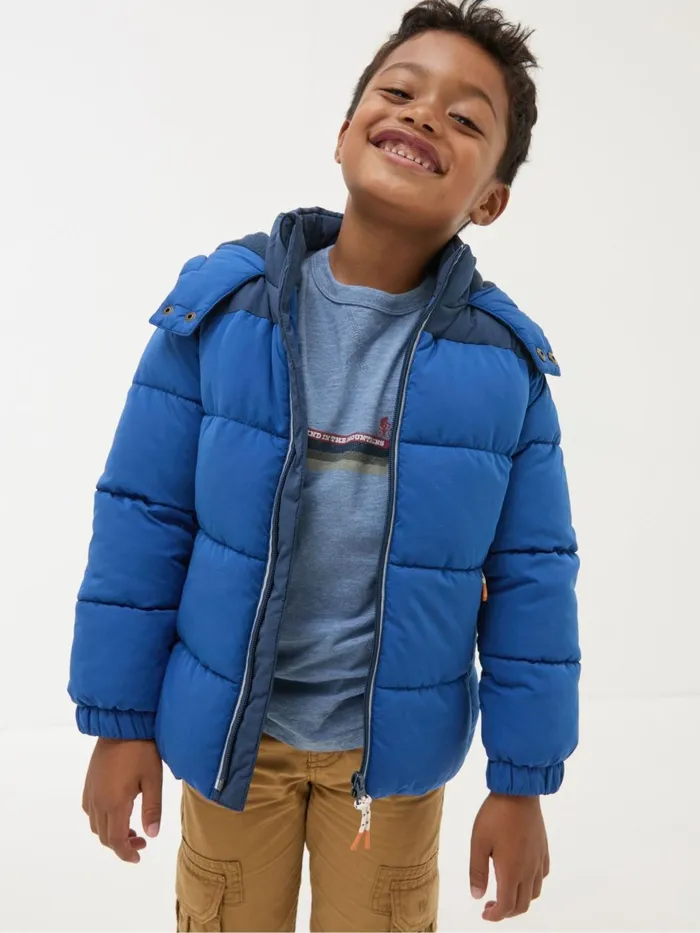 Fat Face Coats and Jackets Milo Cobalt Blue Hooded Padded Jacket 8211 Kids