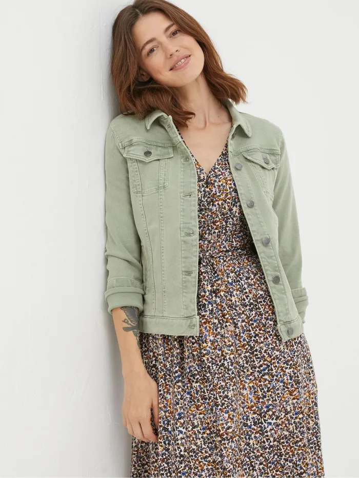 Fat Face Coats and Jackets Tasha Light Green Denim Jacket 8211 Women