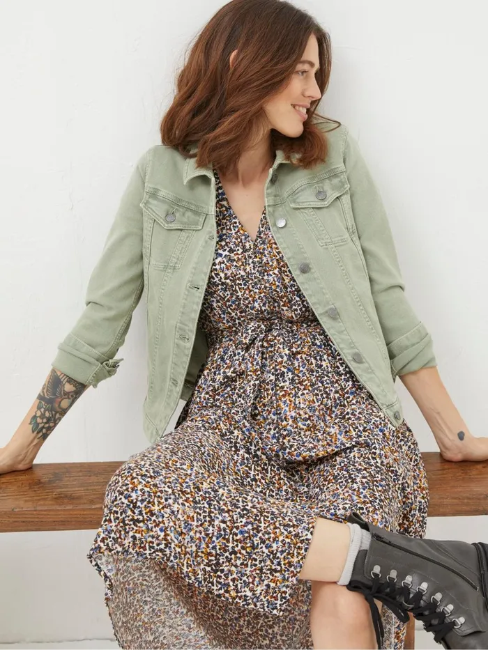 Fat Face Coats and Jackets Tasha Light Green Denim Jacket 8211 Women Fat Face Coats and Jackets Tasha Light Green Denim Jacket 8211 Women
