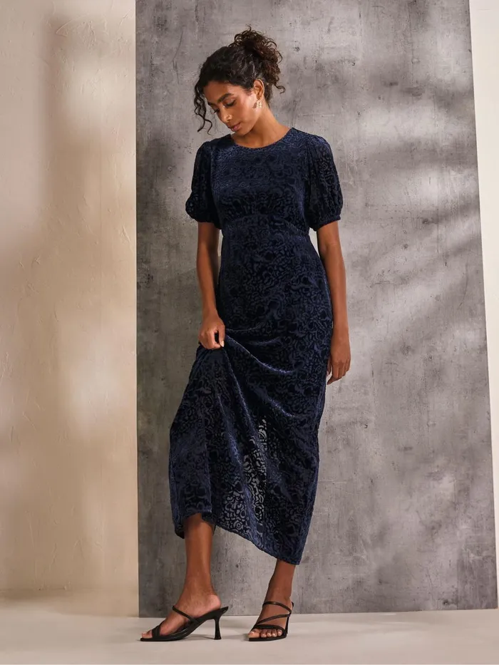 Fat Face Dresses Blue Nora Burnout Midi Dress 8211 Women