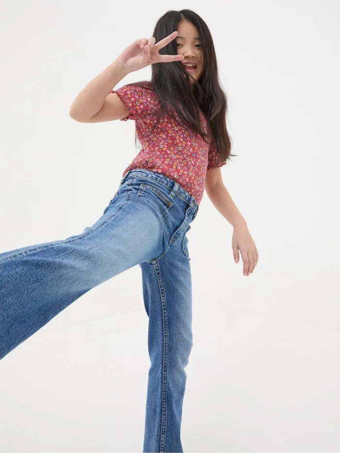 Fat Face Jeans and Leggings Blue Flared Denim Jeans 8211 Kids
