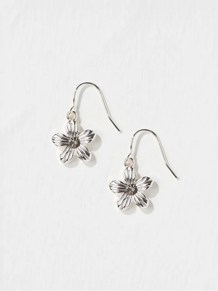 Fat Face Jewellery Silver Tone Floral Drop Earrings 8211 Women