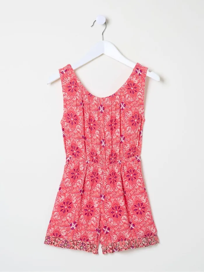 Fat Face Jumpsuits and Playsuits Amelia Geo Print Pink Print Playsuit 8211 Kids