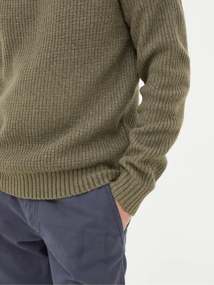 Fat Face Knitwear Calder Khaki Green Crew Neck Jumper 8211 Men