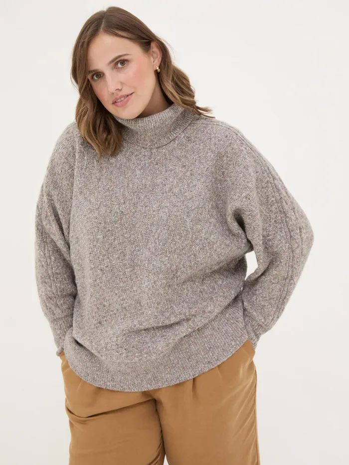 Fat Face Knitwear Light Brown Amara Roll Neck Knitted Jumper 8211 Women