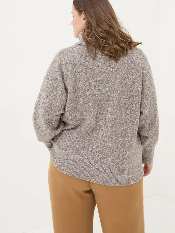 Fat Face Knitwear Light Brown Amara Roll Neck Knitted Jumper 8211 Women