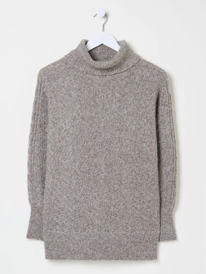 Fat Face Knitwear Light Brown Amara Roll Neck Knitted Jumper 8211 Women