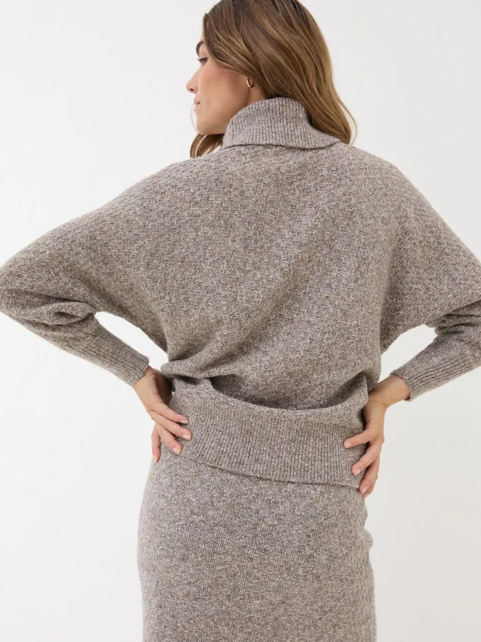 Fat Face Knitwear Light Brown Amara Roll Neck Knitted Jumper 8211 Women