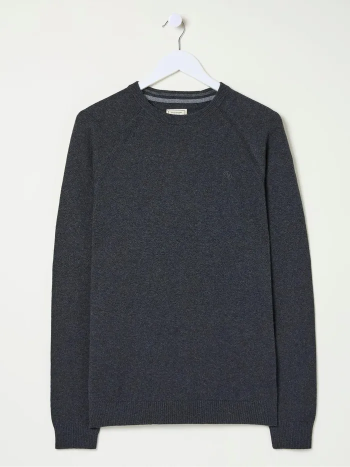 Fat Face Knitwear Rye Charcoal Grey Cotton Cashmere Crew Neck Jumper 8211 Men