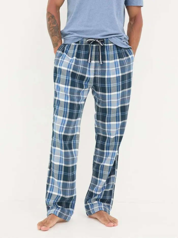 Fat Face Pyjamas and Nightwear Anglesey Light Blue Check Pyjama Bottoms 8211 Men