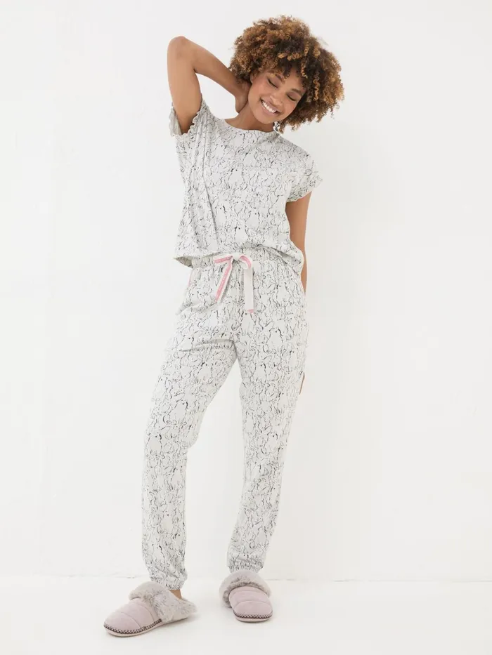 Fat Face Pyjamas and Nightwear Grey Cotton Bunny Pyjamas Set 8211 Women