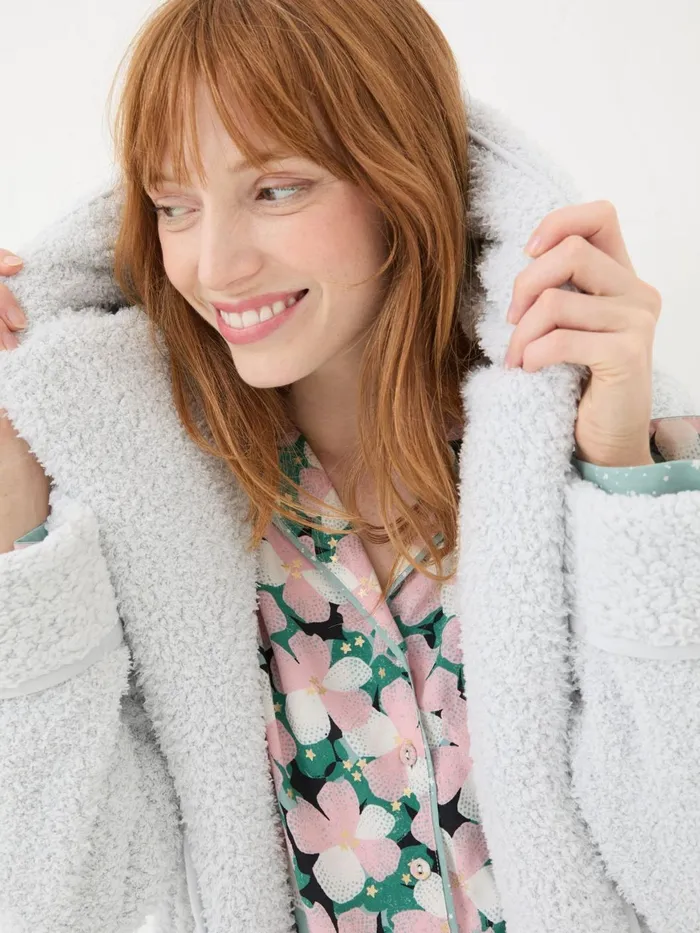 Fat Face Pyjamas and Nightwear Grey Snuggle Dressing Gown 8211 Women