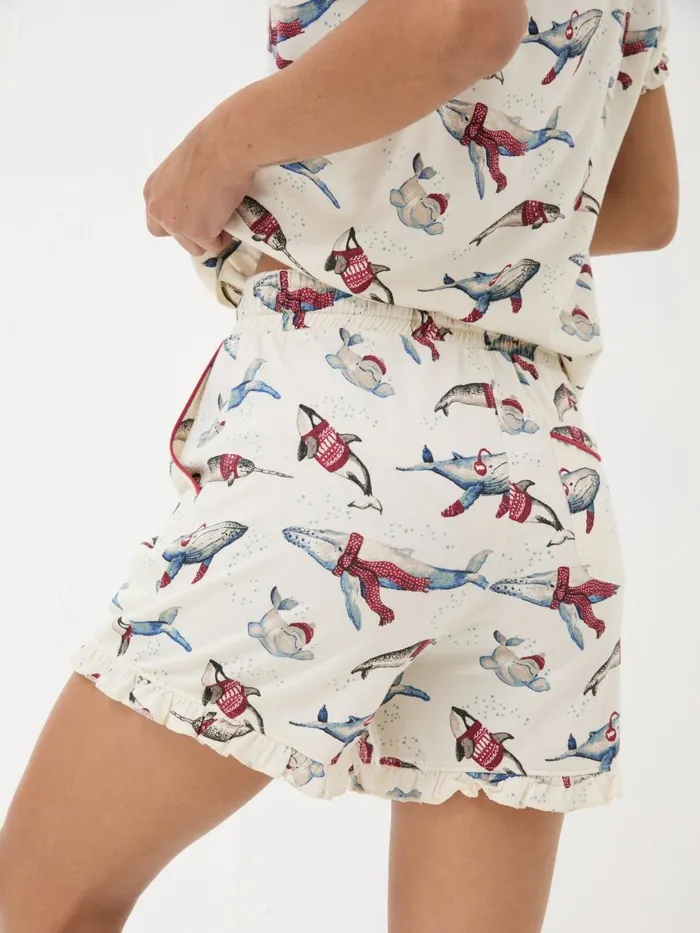 Fat Face Pyjamas and Nightwear Ivory Shelter Wilson The Whale Pyjama Shorts Set 8211 Women