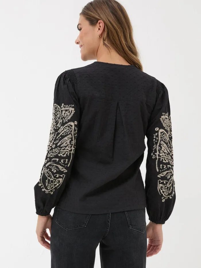Fat Face Shirts and Blouses Black Lara Detail Blouse 8211 Women