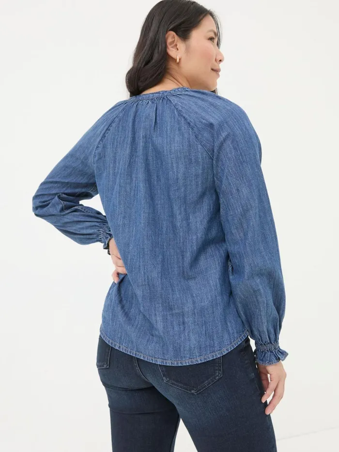 Fat Face Shirts and Blouses Pacey Vintage Blue Denim Blouse 8211 Women