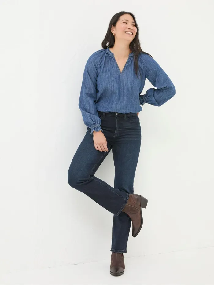 Fat Face Shirts and Blouses Pacey Vintage Blue Denim Blouse 8211 Women