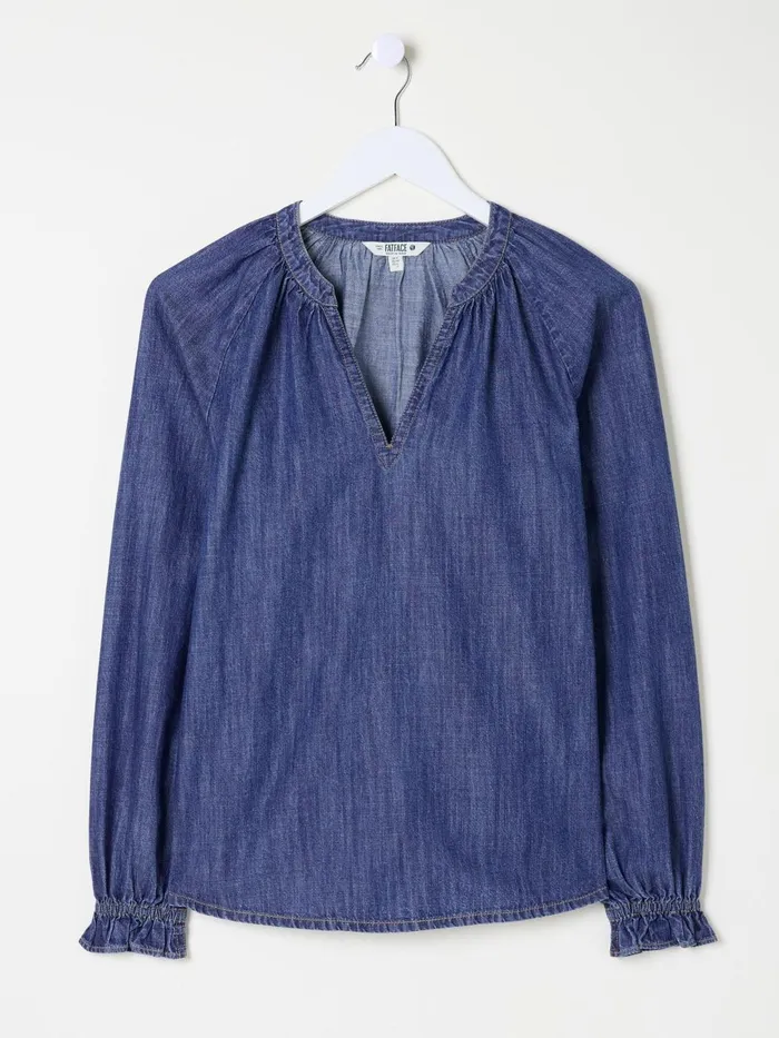 Fat Face Shirts and Blouses Pacey Vintage Blue Denim Blouse 8211 Women
