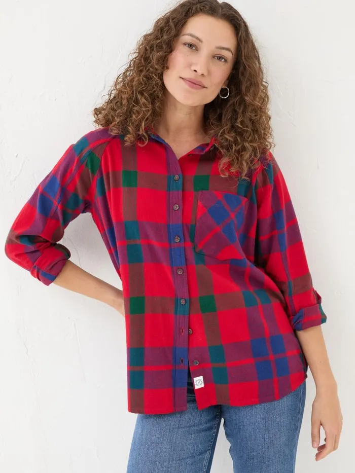 Fat Face Shirts and Blouses Red Bessie Check 100 Cotton Shirt 8211 Women