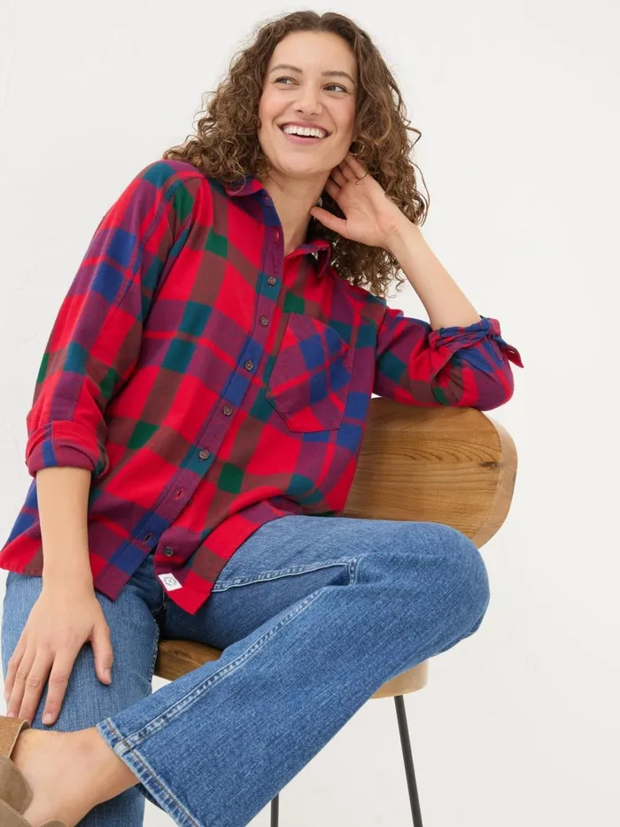 Fat Face Shirts and Blouses Red Bessie Check 100 Cotton Shirt 8211 Women Fat Face Shirts and Blouses Red Bessie Check 100 Cotton Shirt 8211 Women