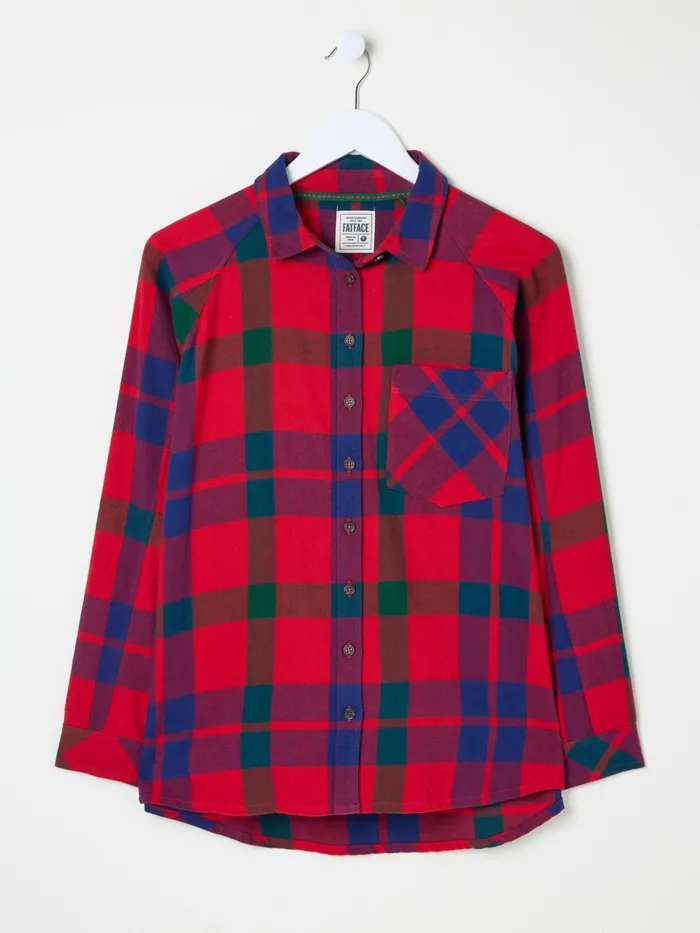 Fat Face Shirts and Blouses Red Bessie Check 100 Cotton Shirt 8211 Women Fat Face Shirts and Blouses Red Bessie Check 100 Cotton Shirt 8211 Women