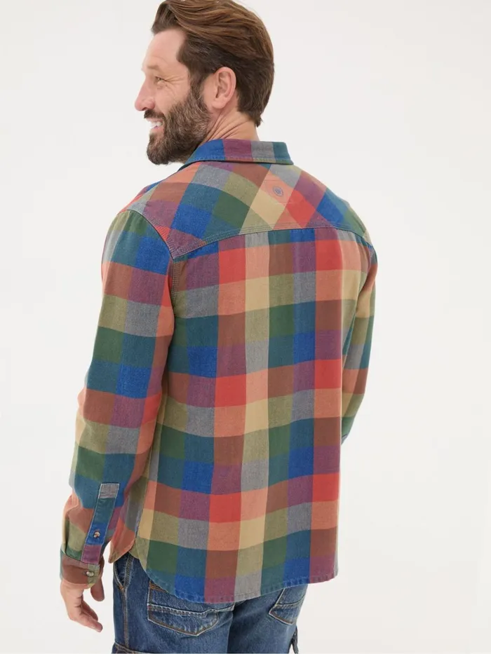 Fat Face Shirts BlueOrange Rye Buffalo Check Shirt 8211 Men