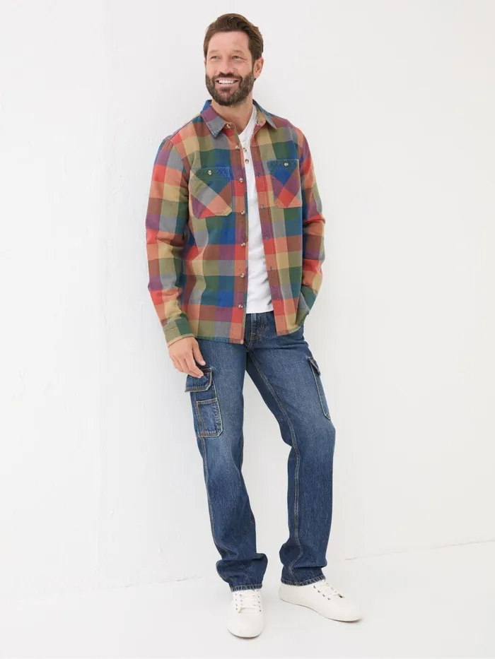 Fat Face Shirts BlueOrange Rye Buffalo Check Shirt 8211 Men