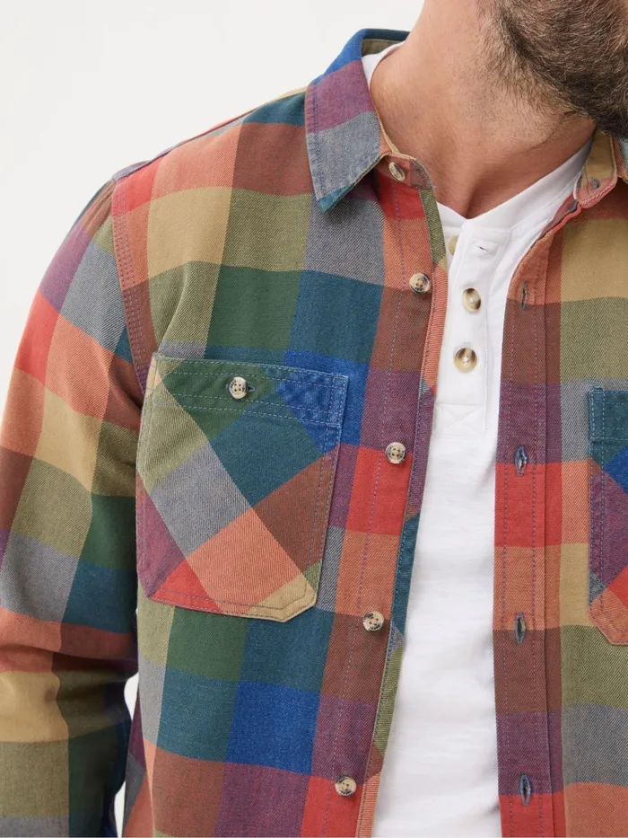 Fat Face Shirts BlueOrange Rye Buffalo Check Shirt 8211 Men