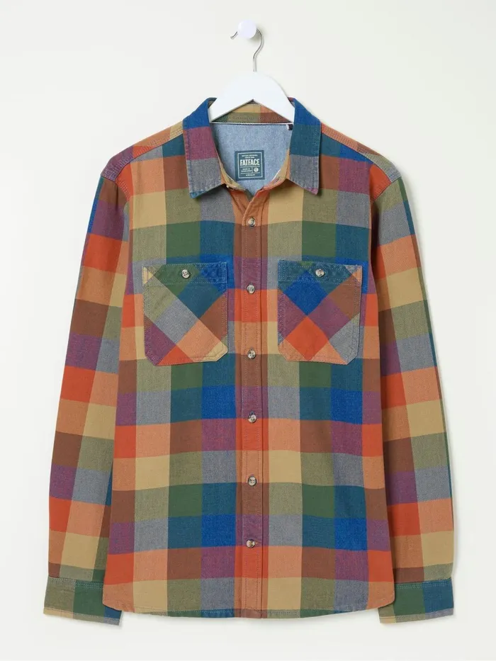 Fat Face Shirts BlueOrange Rye Buffalo Check Shirt 8211 Men