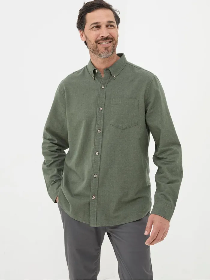 Fat Face Shirts Green Long Sleeve Tadlow Shirt 8211 Men