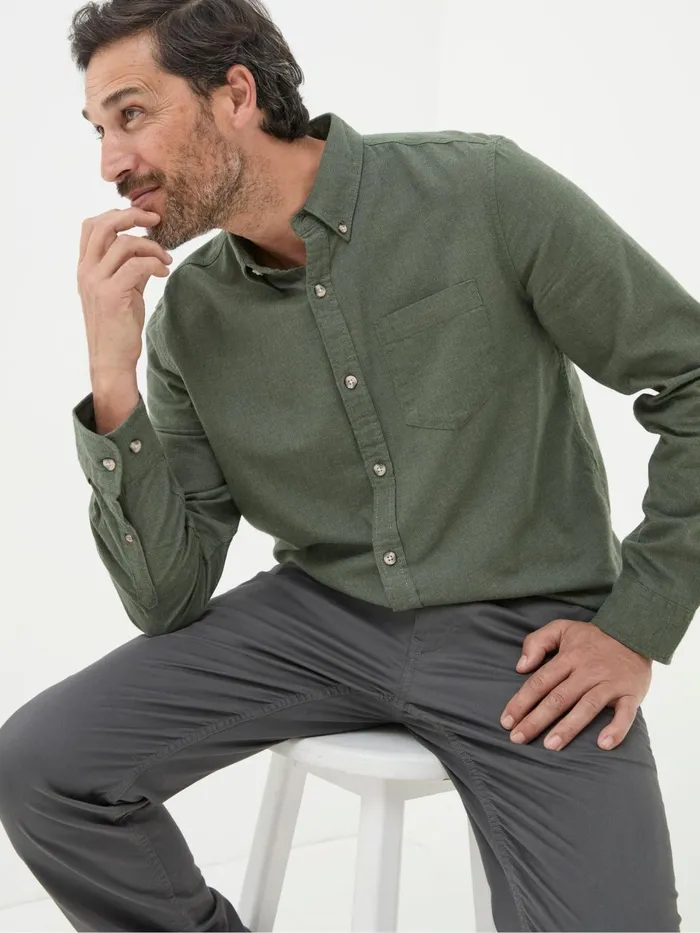 Fat Face Shirts Green Long Sleeve Tadlow Shirt 8211 Men