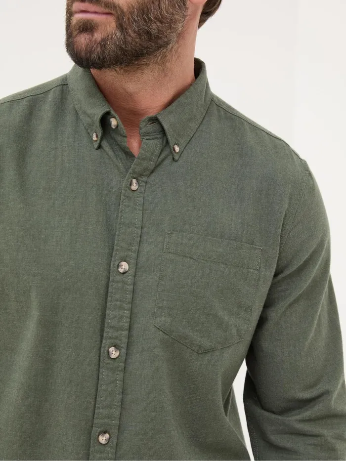 Fat Face Shirts Green Long Sleeve Tadlow Shirt 8211 Men