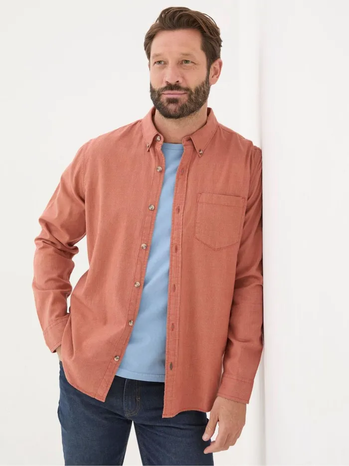 Fat Face Shirts Orange Long Sleeve Tadlow Shirt 8211 Men