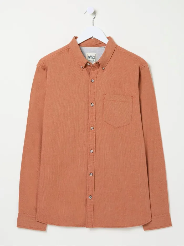 Fat Face Shirts Orange Long Sleeve Tadlow Shirt 8211 Men