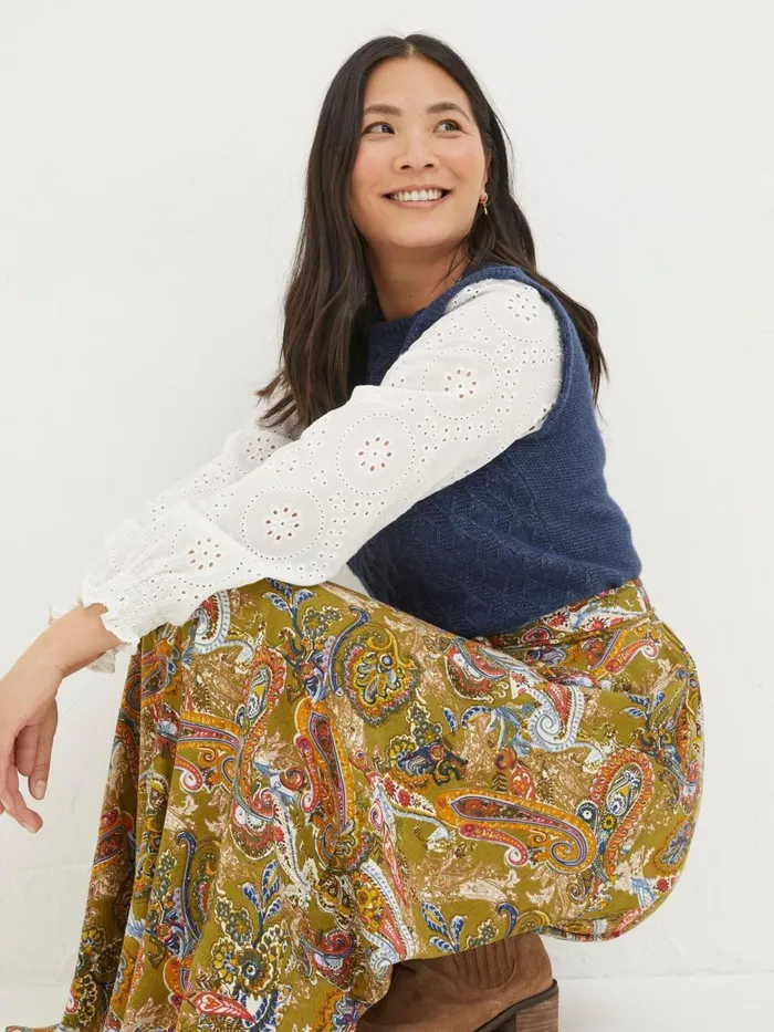 Fat Face Skirts Amelie Green Prairie Paisley Midi Skirt 8211 Women